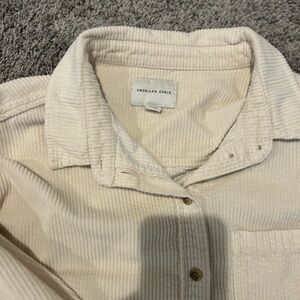 American Eagle Outfitters Cream Corduroy Shirt